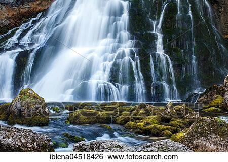 Stock Photograph - Golling Waterfall, Golling, Hallein District, Austria, Europe. Fotosearch