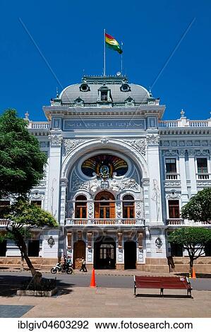 Stock Image - Government Palace, Gobierno Autónomo Departamental de Chuquisaca, Sucre, Chuquisaca, Bolivia, South America. Fotosearch