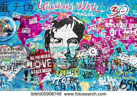 Graffiti on the John Lennon Wall during the Corona Pandemic, Hradcany Suburb, Prague, Czech Republic, Europe View Large Photo Image Stock Photo - Graffiti on the John Lennon Wall during the Corona Pandemic, Hradcany Suburb, Prague, Czech Republic, Europe. Fotosearch
