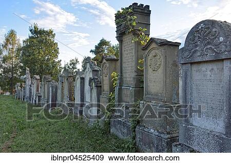 Stock Photo - Grave stones on Jewish cemetery, 1580-1946, Georgensgemünd, Middle Franconia, Bavaria, Germany, Europe. Fotosearch