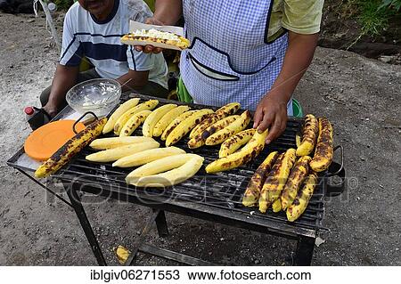 Grilled bananas at the weekly cattle market, Otavalo, Imbabura Province, Ecuador, South America View Large Photo Image Stock Image - Grilled bananas at the weekly cattle market, Otavalo, Imbabura Province, Ecuador, South America. Fotosearch
