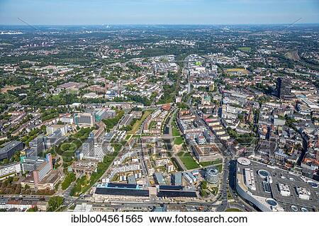 Stock Photography - Grüne Mitte, downtown, Essen, Ruhr area, North Rhine-Westphalia, Germany, Europe. Fotosearch