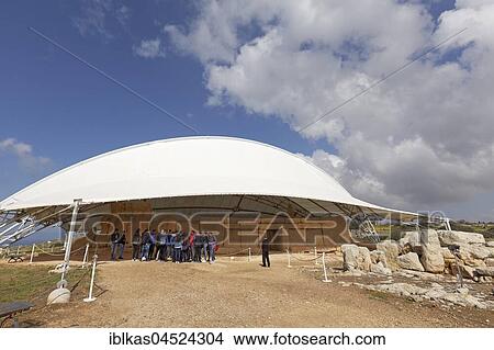 Picture - Hagar Qim, prehistoric temple complex with canopy, megalith temple, Qrendi, Malta, Europe. Fotosearch