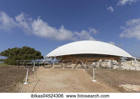 Stock Photograph - Hagar Qim, prehistoric temple complex with canopy, megalith temple, Qrendi, Malta, Europe. Fotosearch