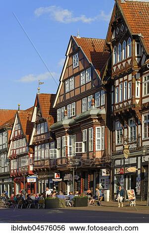 Stock Photograph - Half-timbered house, cable car, Celle, Lower Saxony, Germany, Europe. Fotosearch