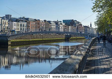 Ha'penny Bridge, Halfpenny Bridge, officially Liffey Bridge, Dublin, Ireland, Europe View Large Photo Image Stock Image - Ha'penny Bridge, Halfpenny Bridge, officially Liffey Bridge, Dublin, Ireland, Europe. Fotosearch