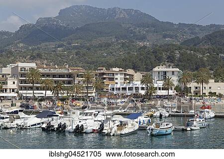 Harbor, Port de Sóller, Majorca, Spain, Europe View Large Photo Image Stock Photography - Harbor, Port de Sóller, Majorca, Spain, Europe. Fotosearch