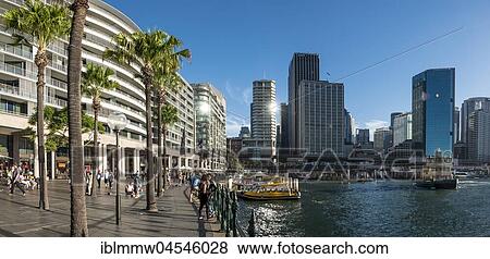 Stock Photo - Harbor promenade and financial district, docklands The Rocks, Sydney, New South Wales, Australia, Oceania. Fotosearch