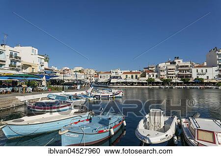 Harbour, Lake Voulismeni in Agios Nikolaos, Crete, Greece, Europe View Large Photo Image Stock Image - Harbour, Lake Voulismeni in Agios Nikolaos, Crete, Greece, Europe. Fotosearch