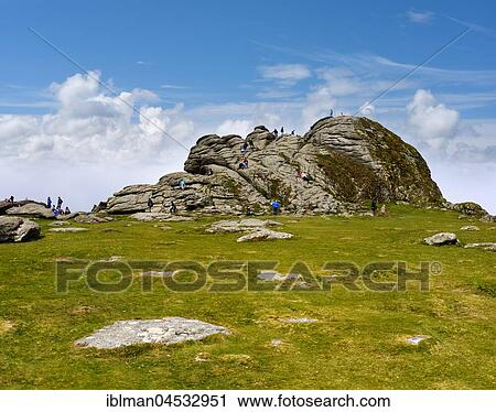 Stock Image - Haytor Rocks, Ilsington, Dartmoor National Park, Devon, England, United Kingdom, Europe. Fotosearch
