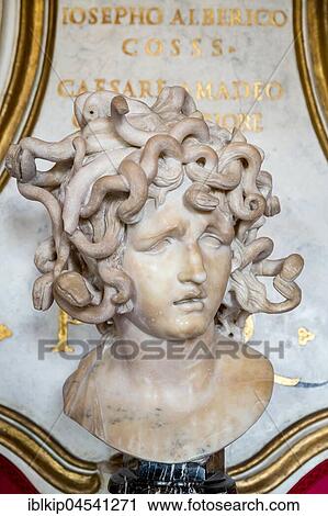 Stock Image - Head of Medusa by Bernini, Capitoline Museum, Rome, Italy, Europe. Fotosearch