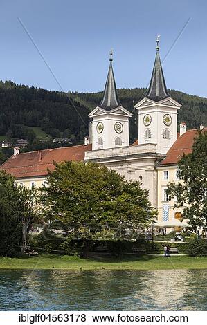 Stock Photo - Herzogliches Brauhaus Tegernsee, Ducal brewery Tegernsee, monastery, Tegernsee, Upper Bavaria, Bavaria, Germany, Europe. Fotosearch