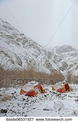 Stock Photo - High altitude trekking camp in Hemis national park, Ladakh, India, Asia. Fotosearch