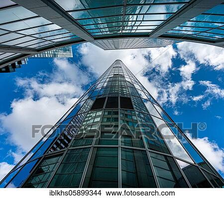 Picture - High-rise buildings and bank buildings in Frankfurt City, Frankfurt am Main, Hesse, Germany, Europe. Fotosearch