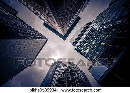 Stock Image - High-rise buildings and bank buildings in Frankfurt City, Frankfurt am Main, Hesse, Germany, Europe. Fotosearch