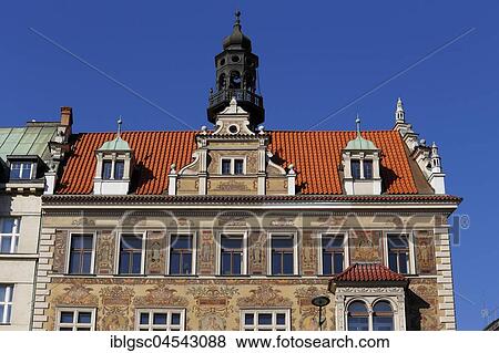 Stock Photo - Historic facade painting on Wiehl House, Wenceslas Square, Prague, Czech Republic, Europe. Fotosearch