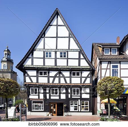 Stock Photograph - Historic half-timbered house, Brennerstraße, Rinteln, Weserbergland, Lower Saxony, Germany, Europe. Fotosearch