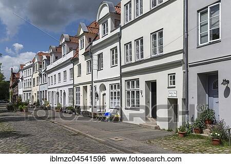 Historic row of houses An der Obertrave, Lübeck, Schleswig-Holstein, Germany, Europe View Large Photo Image Stock Photograph - Historic row of houses An der Obertrave, Lübeck, Schleswig-Holstein, Germany, Europe. Fotosearch