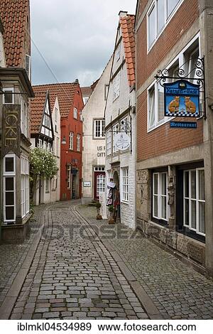 Historic section of old town Schnoor, also Schnoorviertel, Bremen, Germany, Europe View Large Photo Image Stock Photo - Historic section of old town Schnoor, also Schnoorviertel, Bremen, Germany, Europe. Fotosearch
