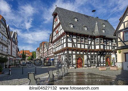 Historic Town Hall, late Gothic half-timbered building, Schotten, Hesse, Germany, Europe View Large Photo Image Stock Image - Historic Town Hall, late Gothic half-timbered building, Schotten, Hesse, Germany, Europe. Fotosearch