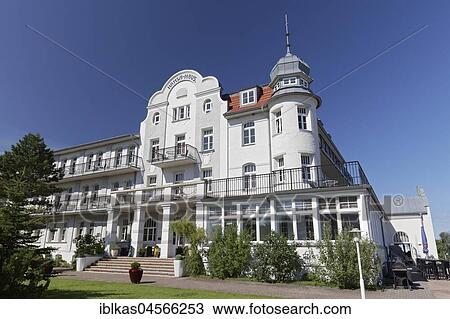 Stock Image - Historical beach hotel Hansa-Haus, Baltic resort Kühlungsborn, Mecklenburg-Western Pomerania, Germany, Europe. Fotosearch