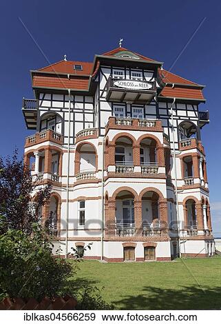 Historical beach hotel Schloss am Meer, Baltic resort Kühlungsborn, Mecklenburg-Western Pomerania, Germany, Europe View Large Photo Image Stock Photo - Historical beach hotel Schloss am Meer, Baltic resort Kühlungsborn, Mecklenburg-Western Pomerania, Germany, Europe. Fotosearch