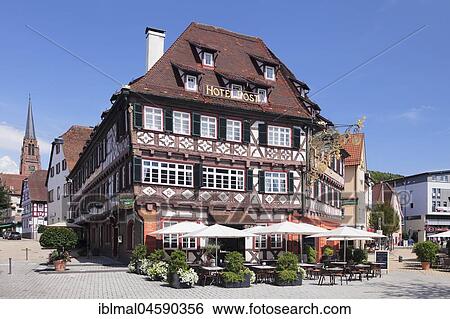 Historical half-timbered house Hotel Post, Nagold, Black Forest, Baden-Württemberg, Germany, Europe View Large Photo Image Stock Photograph - Historical half-timbered house Hotel Post, Nagold, Black Forest, Baden-Württemberg, Germany, Europe. Fotosearch
