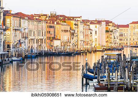 Historical house facades on the Canale Grande in the morning light, view from the Ponte L'Accademia, Venice, Veneto, Italy, Europe View Large Photo Image Stock Image - Historical house facades on the Canale Grande in the morning light, view from the Ponte L'Accademia, Venice, Veneto, Italy, Europe. Fotosearch