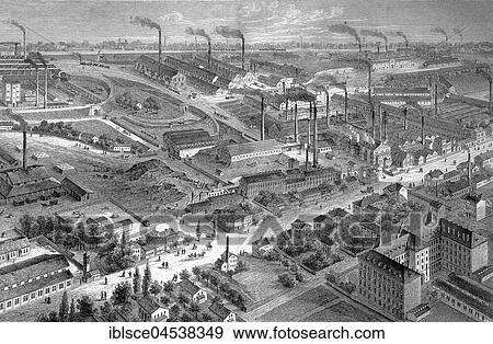 Historical illustration, Bochumer Verein, crucible steel factory, Germany, 1880, Europe View Large Photo Image Stock Photo - Historical illustration, Bochumer Verein, crucible steel factory, Germany, 1880, Europe. Fotosearch