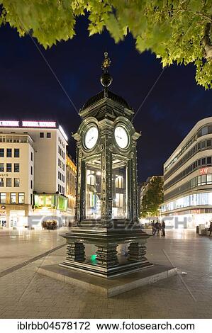 Historical Kröpcke clock, city centre, night scene, Hannover, Lower Saxony, Germany, Europe View Large Photo Image Stock Image - Historical Kröpcke clock, city centre, night scene, Hannover, Lower Saxony, Germany, Europe. Fotosearch