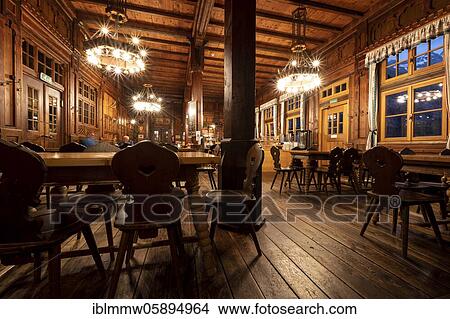 Historical restaurant of the Berliner Hütte, interior, Zillertal, Tyrol, Austria, Europe View Large Photo Image Picture - Historical restaurant of the Berliner Hütte, interior, Zillertal, Tyrol, Austria, Europe. Fotosearch