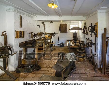 Historical workshop in a half-timbered house, open-air museum Hessenpark, Neu-Anspach, Hesse, Germany, Europe View Large Photo Image Stock Photo - Historical workshop in a half-timbered house, open-air museum Hessenpark, Neu-Anspach, Hesse, Germany, Europe. Fotosearch