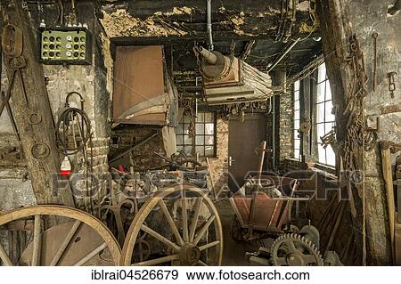 Stock Photo - Historical workshop, old smithy, Heuson Museum, Büdingen, Hesse, Germany, Europe. Fotosearch