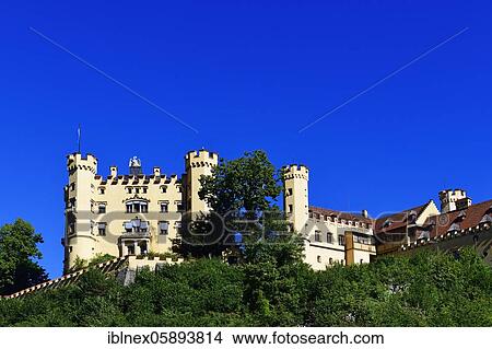 Picture - Hohenschwangau Castle, Schwangau, Upper Bavaria, Bavaria, Germany, Europe. Fotosearch