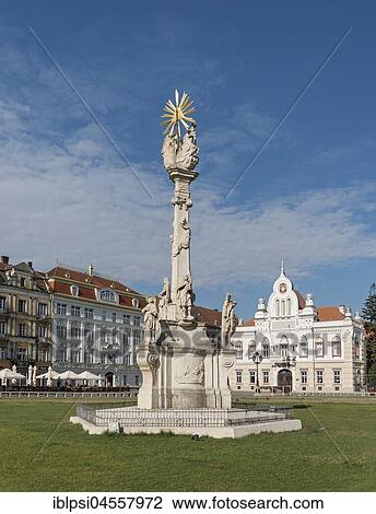 Holy Trinity Column, Unity Square, Timisoara, Romania, Europe View Large Photo Image Stock Image - Holy Trinity Column, Unity Square, Timisoara, Romania, Europe. Fotosearch