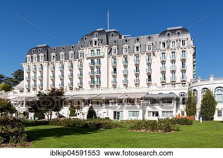 Stock Image - Hotel Impérial Palace, Lake Annecy, Annecy, Haute-Savoie, France, Europe. Fotosearch