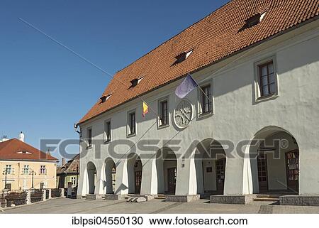 Stock Image - House of Arts, Butchers' Guildhouse, Sibiu, Romania, Europe. Fotosearch