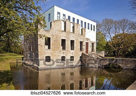 House Weitmar, castle ruins with cube, Bochum, Ruhr area, North Rhine-Westphalia, Germany, Europe View Large Photo Image Stock Photograph - House Weitmar, castle ruins with cube, Bochum, Ruhr area, North Rhine-Westphalia, Germany, Europe. Fotosearch