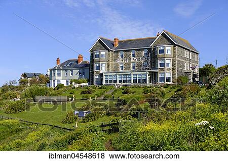 Stock Photo - Housel Bay Hotel, Lizard Point, Lizard Peninsula, Cornwall, England, United Kingdom, Europe. Fotosearch