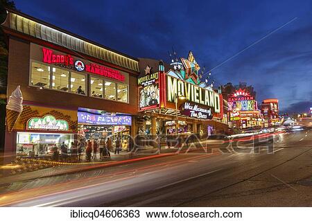 Houses with illuminated billboards, Clifton Hill, Niagara Falls, Ontario, Canada, North America View Large Photo Image Stock Image - Houses with illuminated billboards, Clifton Hill, Niagara Falls, Ontario, Canada, North America. Fotosearch