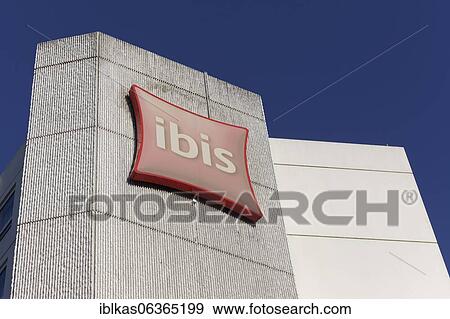 Stock Photo - IBIS Düsseldorf City Hotel, logo on building, Budget Hotel, North Rhine-Westphalia, Germany, Europe. Fotosearch