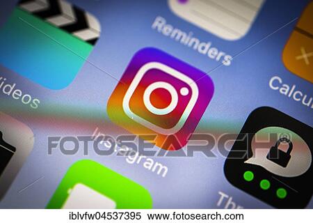 Icon, Logo, Instagram, Social Network, Display, Screen, iPhone, many different app icons, app, cell phone, smartphone, iOS, macro shot, detail, full frame View Large Photo Image Stock Photography - Icon, Logo, Instagram, Social Network, Display, Screen, iPhone, many different app icons, app, cell phone, smartphone, iOS, macro shot, detail, full frame. Fotosearch