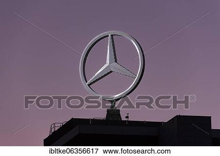 Illuminated Mercedes star on Mercedes Benz building in Stuttgart-Untertürkheim, Baden-Württemberg, Germany, Europe View Large Photo Image Stock Photo - Illuminated Mercedes star on Mercedes Benz building in Stuttgart-Untertürkheim, Baden-Württemberg, Germany, Europe. Fotosearch