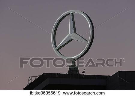 Illuminated Mercedes star on Mercedes Benz building in Stuttgart-Untertürkheim, Baden-Württemberg, Germany, Europe View Large Photo Image Stock Photo - Illuminated Mercedes star on Mercedes Benz building in Stuttgart-Untertürkheim, Baden-Württemberg, Germany, Europe. Fotosearch