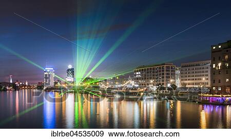 Illuminated river Spree at night, Berlin, Germany, Europe View Large Photo Image Stock Photo - Illuminated river Spree at night, Berlin, Germany, Europe. Fotosearch