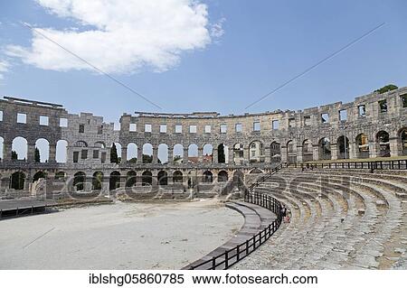 Stock Photography - In the amphitheater, Pula, Istria, Croatia, Europe. Fotosearch