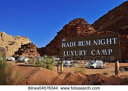 Picture - Inflatable Hotel cubes with view at the stars, Night Luxury Camp, Wadi Rum, Jordan, Asia. Fotosearch