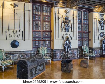 Interior with armor, Château de Cheverny, Loir-et-Cher Département, France, Europe View Large Photo Image Stock Image - Interior with armor, Château de Cheverny, Loir-et-Cher Département, France, Europe. Fotosearch