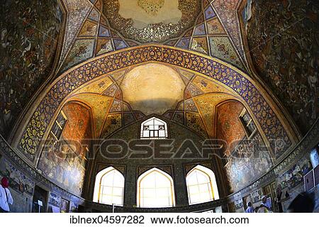 Interior with frescoes, palace of Czech Republic Sotun, Isfahan, Iran, Asia View Large Photo Image Stock Image - Interior with frescoes, palace of Czech Republic Sotun, Isfahan, Iran, Asia. Fotosearch