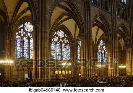 Interior, with Stained-Glass windows, Cathedral Notre-Dame, Strasbourg, Alsace, Bas-Rhin Department, France, Europe View Large Photo Image Stock Photo - Interior, with Stained-Glass windows, Cathedral Notre-Dame, Strasbourg, Alsace, Bas-Rhin Department, France, Europe. Fotosearch
